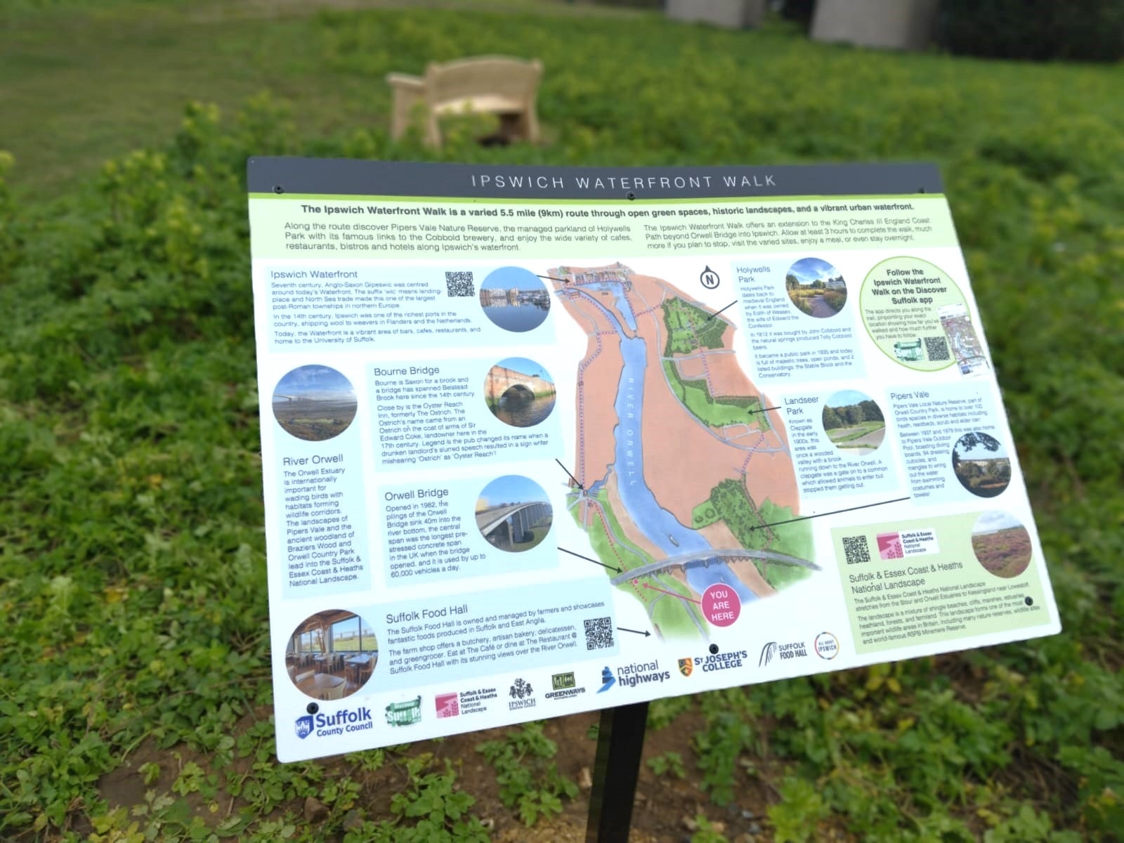 A picture information board on the walk