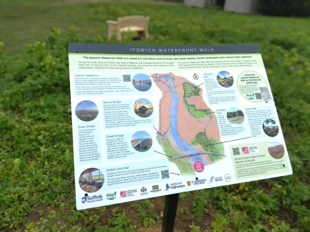 A picture information board on the walk