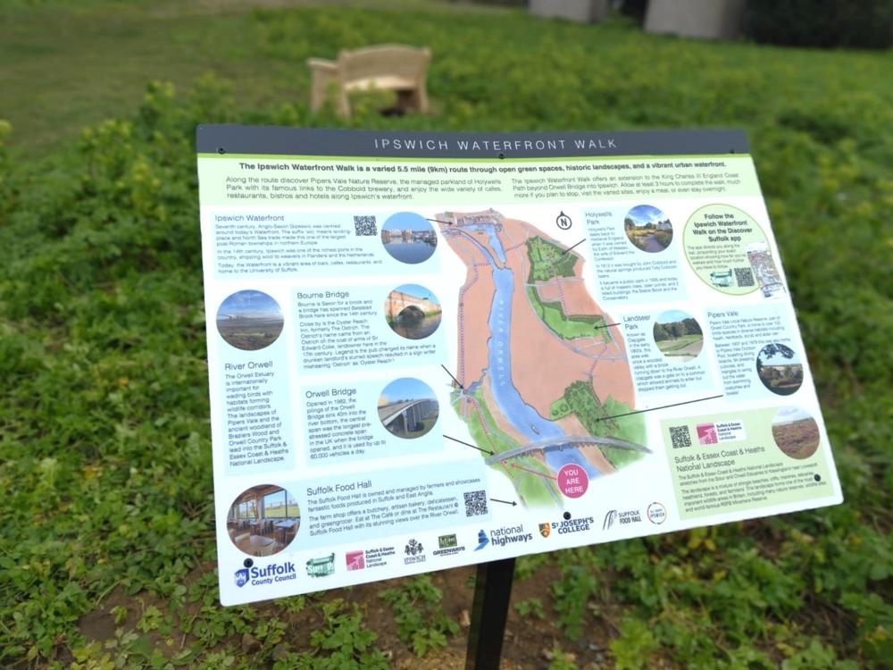 A picture information board on the walk