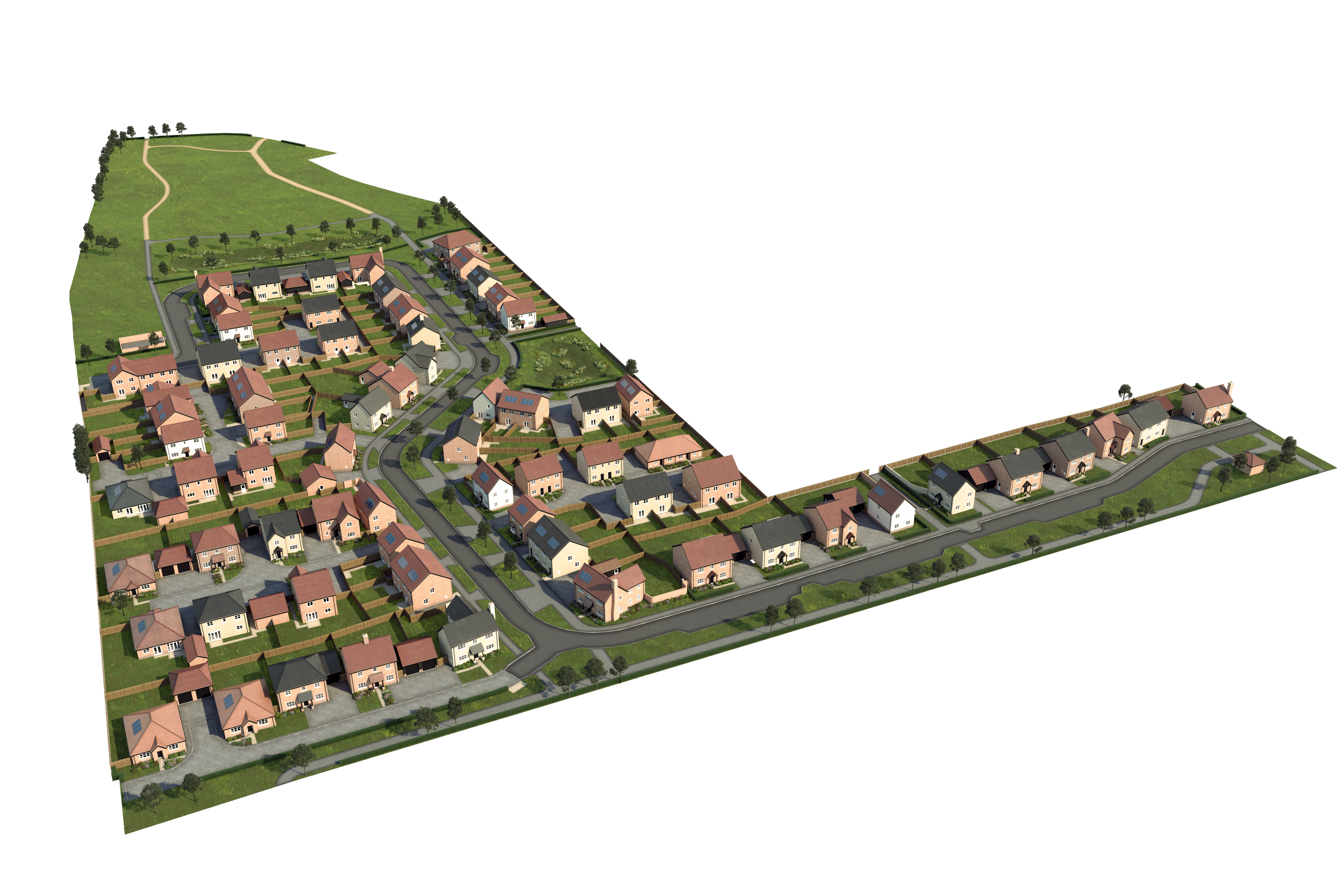 an aerial view of planned homes 