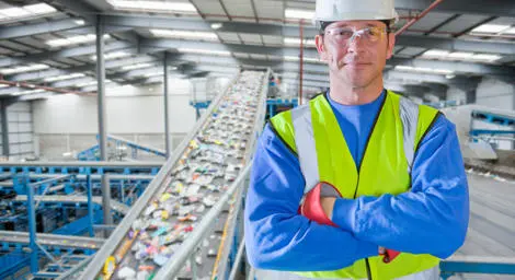 Man working in a recycling centre