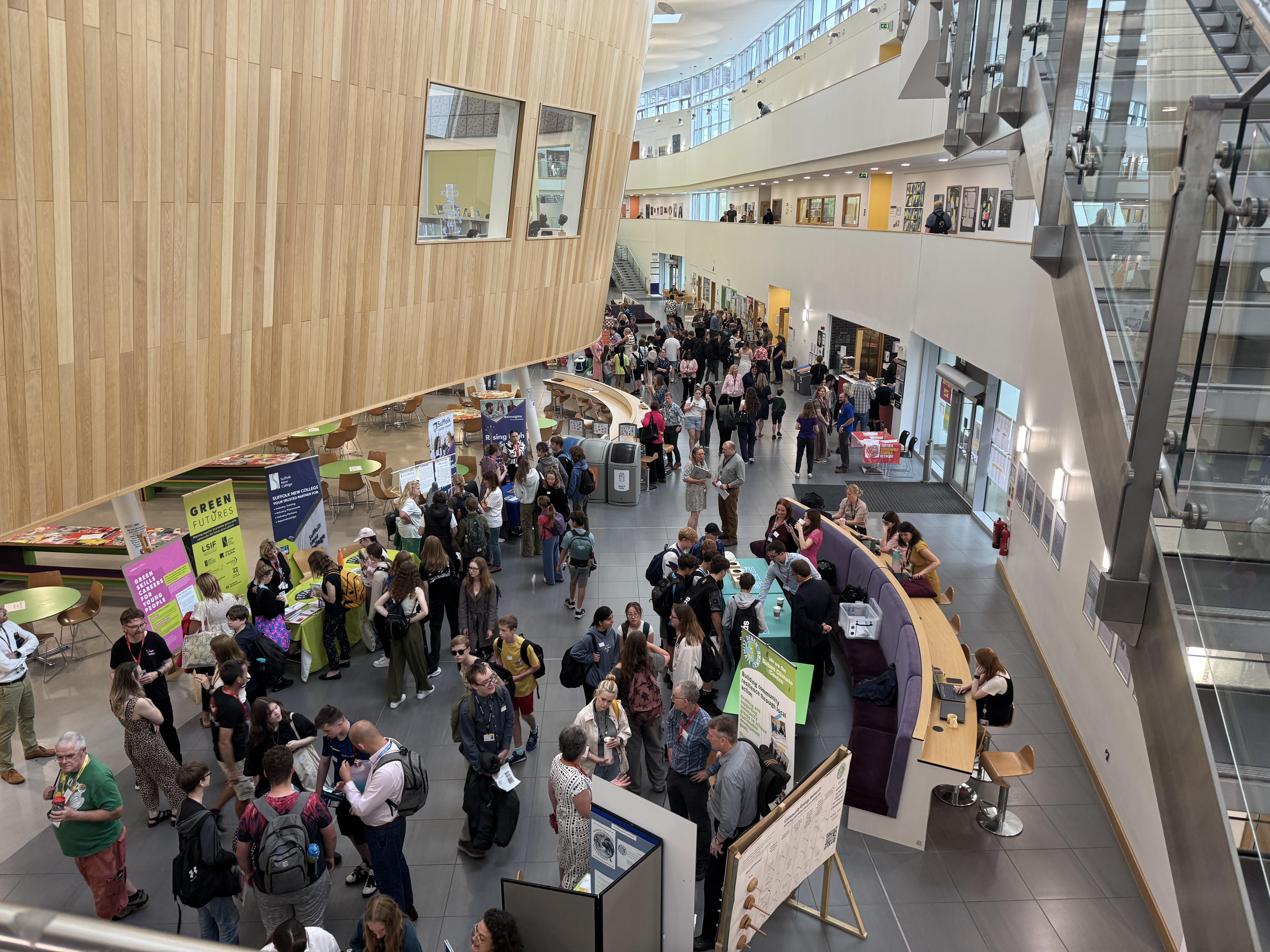 Students enjoying stands and displays